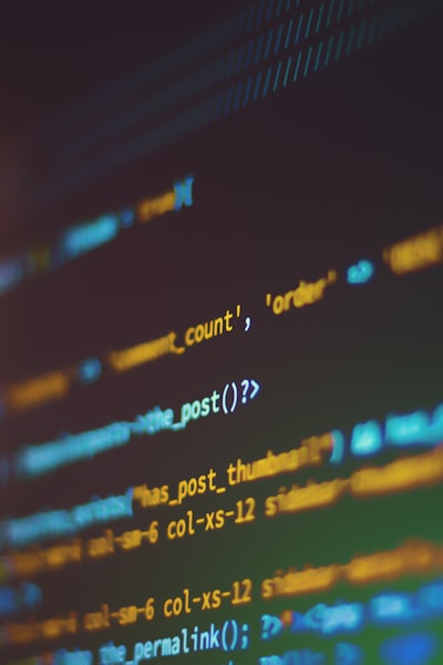Code on screen